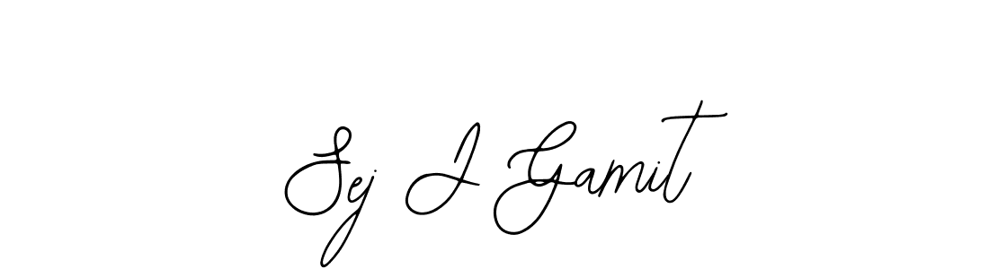 How to make Sej J Gamit name signature. Use Bearetta-2O07w style for creating short signs online. This is the latest handwritten sign. Sej J Gamit signature style 12 images and pictures png