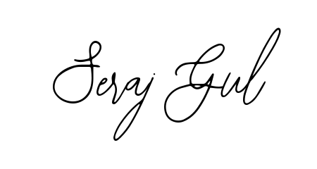 A sleek calligraphic signature for name Seraj Gul utilizing Bearetta-2O07w styling. Great for adding personal signatures to photos and art. Seraj Gul signature style 12 images and pictures png
