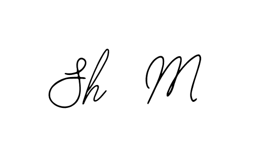 How to make Sh  M name signature. Use Bearetta-2O07w style for creating short signs online. This is the latest handwritten sign. Sh  M signature style 12 images and pictures png