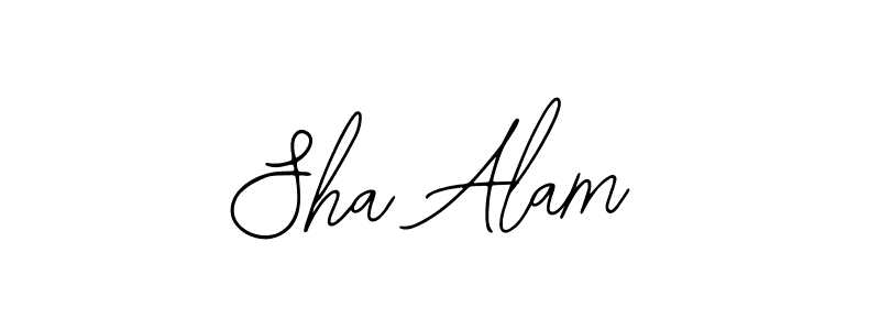 How to make Sha Alam name signature. Use Bearetta-2O07w style for creating short signs online. This is the latest handwritten sign. Sha Alam signature style 12 images and pictures png