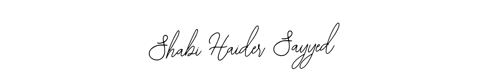 Also You can easily find your signature by using the search form. We will create Shabi Haider Sayyed name handwritten signature images for you free of cost using Bearetta-2O07w sign style. Shabi Haider Sayyed signature style 12 images and pictures png