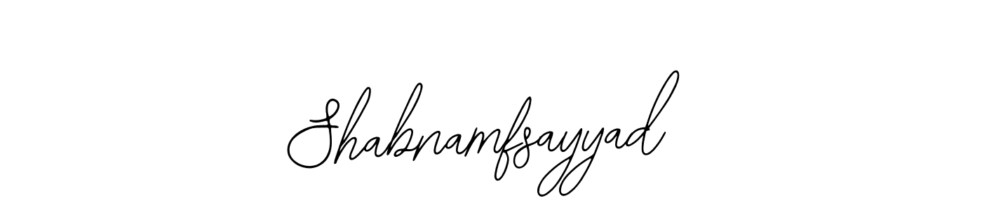 Make a beautiful signature design for name Shabnamfsayyad. With this signature (Bearetta-2O07w) style, you can create a handwritten signature for free. Shabnamfsayyad signature style 12 images and pictures png