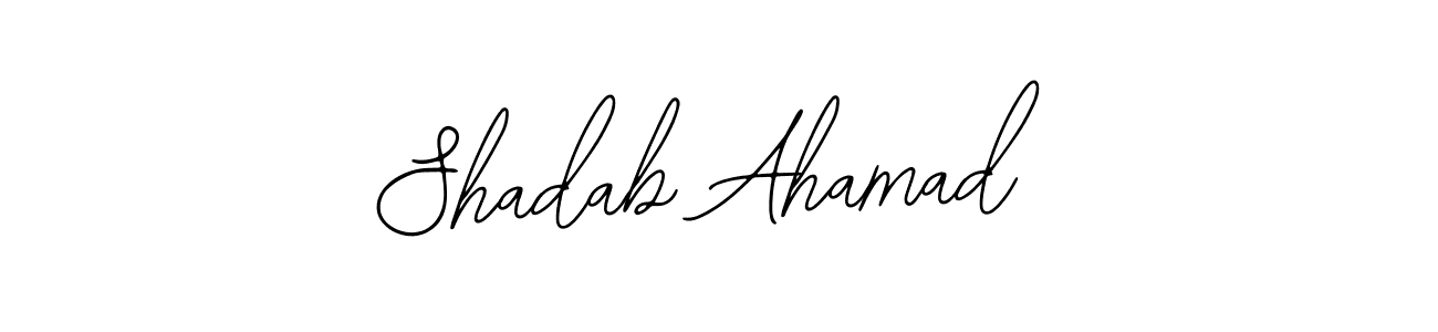 The best way (Bearetta-2O07w) to make a short signature is to pick only two or three words in your name. The name Shadab Ahamad include a total of six letters. For converting this name. Shadab Ahamad signature style 12 images and pictures png