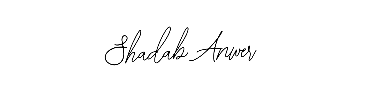 You should practise on your own different ways (Bearetta-2O07w) to write your name (Shadab Anwer) in signature. don't let someone else do it for you. Shadab Anwer signature style 12 images and pictures png
