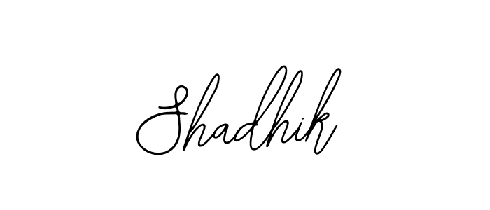 How to make Shadhik name signature. Use Bearetta-2O07w style for creating short signs online. This is the latest handwritten sign. Shadhik signature style 12 images and pictures png