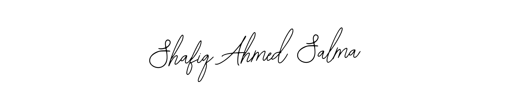 You should practise on your own different ways (Bearetta-2O07w) to write your name (Shafiq Ahmed Salma) in signature. don't let someone else do it for you. Shafiq Ahmed Salma signature style 12 images and pictures png