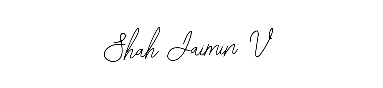 Shah Jaimin V stylish signature style. Best Handwritten Sign (Bearetta-2O07w) for my name. Handwritten Signature Collection Ideas for my name Shah Jaimin V. Shah Jaimin V signature style 12 images and pictures png