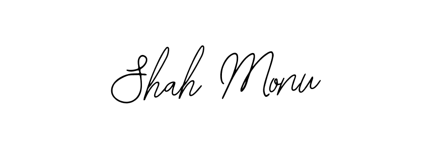 The best way (Bearetta-2O07w) to make a short signature is to pick only two or three words in your name. The name Shah Monu include a total of six letters. For converting this name. Shah Monu signature style 12 images and pictures png