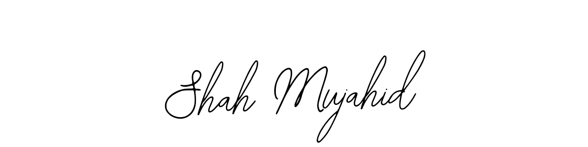 Bearetta-2O07w is a professional signature style that is perfect for those who want to add a touch of class to their signature. It is also a great choice for those who want to make their signature more unique. Get Shah Mujahid name to fancy signature for free. Shah Mujahid signature style 12 images and pictures png
