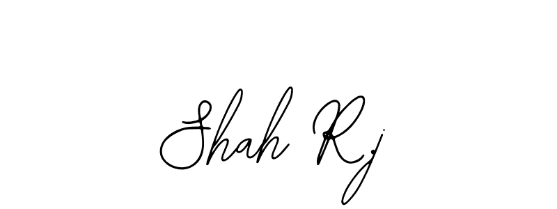 You should practise on your own different ways (Bearetta-2O07w) to write your name (Shah R.j) in signature. don't let someone else do it for you. Shah R.j signature style 12 images and pictures png