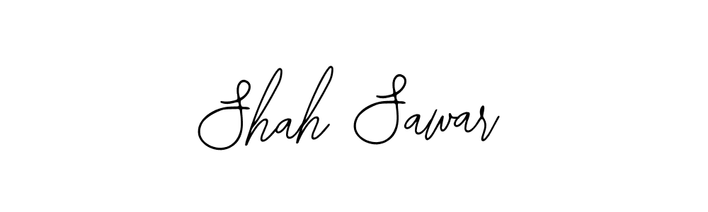 How to make Shah Sawar name signature. Use Bearetta-2O07w style for creating short signs online. This is the latest handwritten sign. Shah Sawar signature style 12 images and pictures png