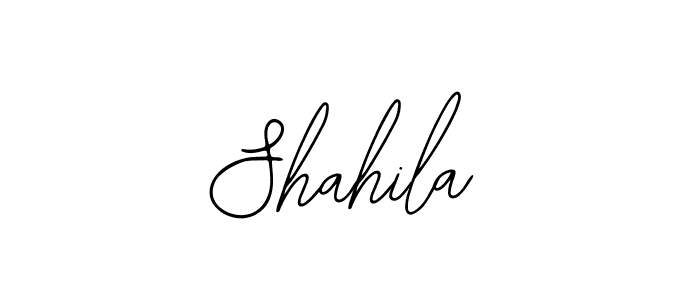 Use a signature maker to create a handwritten signature online. With this signature software, you can design (Bearetta-2O07w) your own signature for name Shahila. Shahila signature style 12 images and pictures png