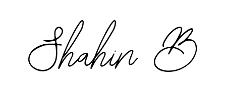 A timeless handwritten aesthetic for Shahin B. The Bearetta-2O07w font gives your signature a handcrafted feel with natural curves. Shahin B signature style 12 images and pictures png