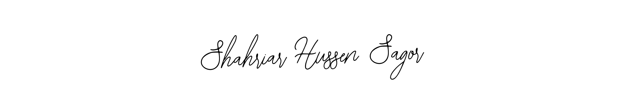 How to make Shahriar Hussen Sagor name signature. Use Bearetta-2O07w style for creating short signs online. This is the latest handwritten sign. Shahriar Hussen Sagor signature style 12 images and pictures png