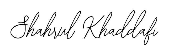 Create a personalized artistic stamp with Shahrul Khaddafi in Bearetta-2O07w font. Perfect for visual artists, designers, and influencers. Shahrul Khaddafi signature style 12 images and pictures png