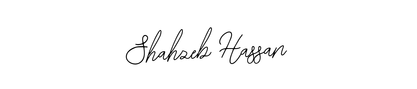 How to make Shahzeb Hassan name signature. Use Bearetta-2O07w style for creating short signs online. This is the latest handwritten sign. Shahzeb Hassan signature style 12 images and pictures png