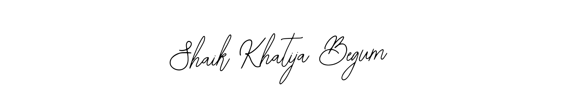 How to make Shaik Khatija Begum name signature. Use Bearetta-2O07w style for creating short signs online. This is the latest handwritten sign. Shaik Khatija Begum signature style 12 images and pictures png