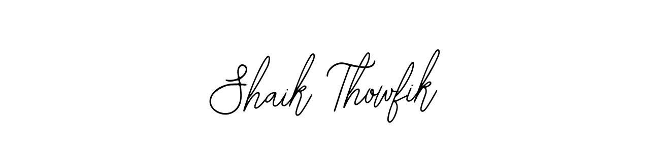 You should practise on your own different ways (Bearetta-2O07w) to write your name (Shaik Thowfik) in signature. don't let someone else do it for you. Shaik Thowfik signature style 12 images and pictures png