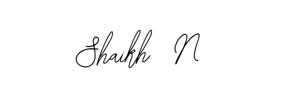 You should practise on your own different ways (Bearetta-2O07w) to write your name (Shaikh  N) in signature. don't let someone else do it for you. Shaikh  N signature style 12 images and pictures png