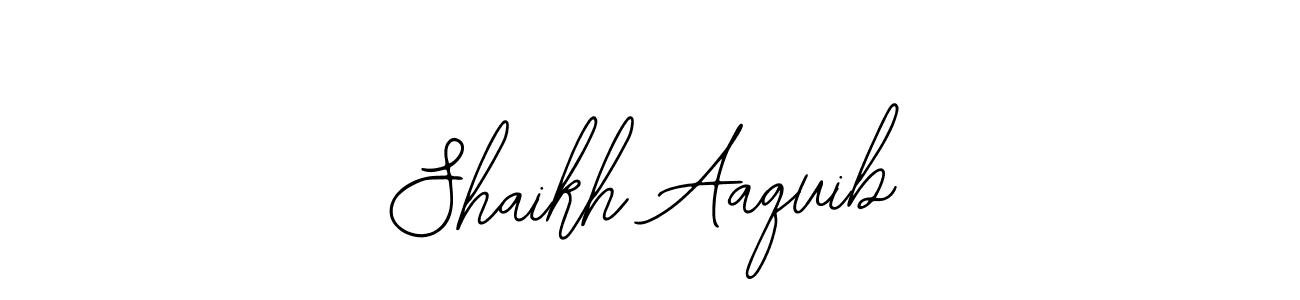 How to make Shaikh Aaquib name signature. Use Bearetta-2O07w style for creating short signs online. This is the latest handwritten sign. Shaikh Aaquib signature style 12 images and pictures png
