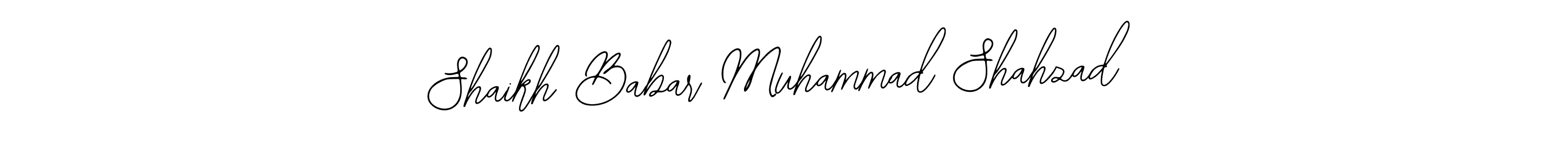 You should practise on your own different ways (Bearetta-2O07w) to write your name (Shaikh Babar Muhammad Shahzad) in signature. don't let someone else do it for you. Shaikh Babar Muhammad Shahzad signature style 12 images and pictures png