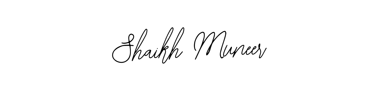 How to make Shaikh Muneer name signature. Use Bearetta-2O07w style for creating short signs online. This is the latest handwritten sign. Shaikh Muneer signature style 12 images and pictures png