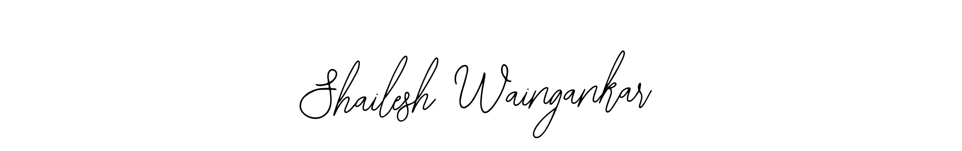 Bearetta-2O07w is a professional signature style that is perfect for those who want to add a touch of class to their signature. It is also a great choice for those who want to make their signature more unique. Get Shailesh Waingankar name to fancy signature for free. Shailesh Waingankar signature style 12 images and pictures png