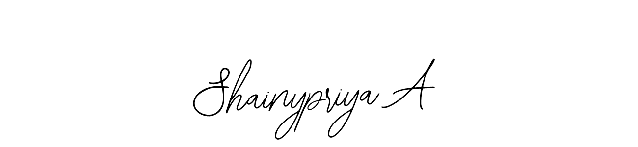 The best way (Bearetta-2O07w) to make a short signature is to pick only two or three words in your name. The name Shainypriya A include a total of six letters. For converting this name. Shainypriya A signature style 12 images and pictures png