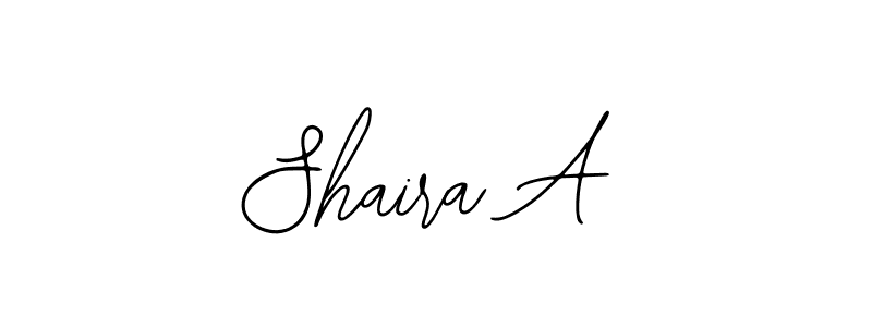 The best way (Bearetta-2O07w) to make a short signature is to pick only two or three words in your name. The name Shaira A include a total of six letters. For converting this name. Shaira A signature style 12 images and pictures png