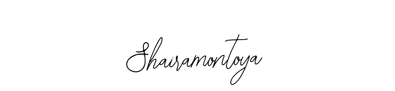 How to make Shairamontoya name signature. Use Bearetta-2O07w style for creating short signs online. This is the latest handwritten sign. Shairamontoya signature style 12 images and pictures png