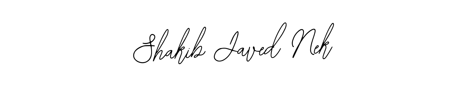 You should practise on your own different ways (Bearetta-2O07w) to write your name (Shakib Javed Nek) in signature. don't let someone else do it for you. Shakib Javed Nek signature style 12 images and pictures png