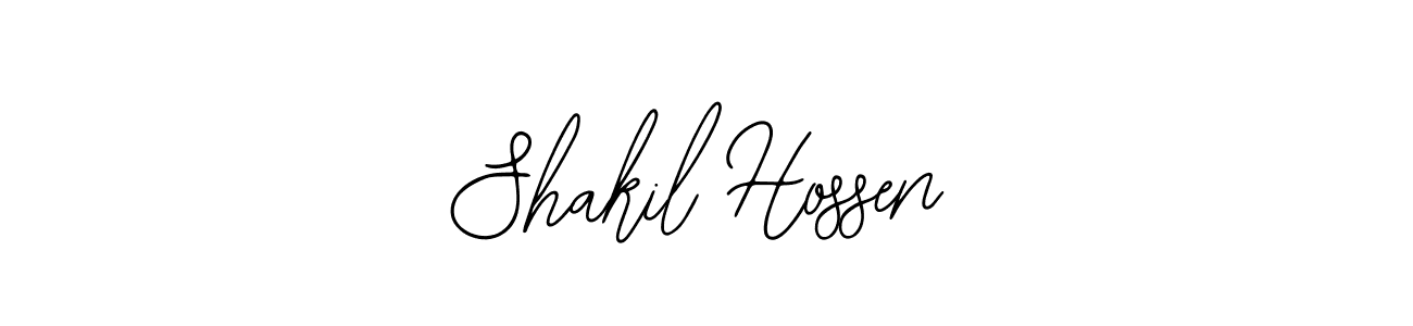 The best way (Bearetta-2O07w) to make a short signature is to pick only two or three words in your name. The name Shakil Hossen include a total of six letters. For converting this name. Shakil Hossen signature style 12 images and pictures png