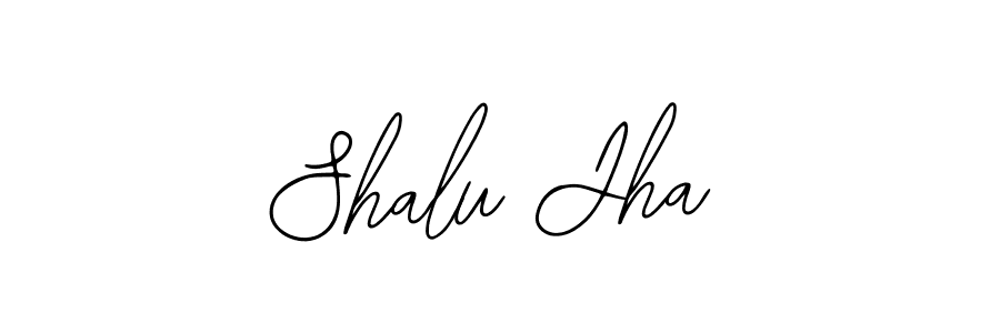 How to make Shalu Jha name signature. Use Bearetta-2O07w style for creating short signs online. This is the latest handwritten sign. Shalu Jha signature style 12 images and pictures png