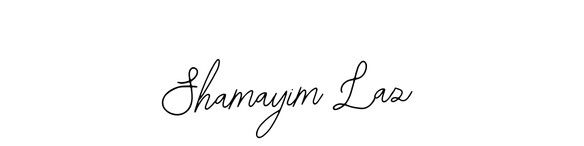 How to make Shamayim Laz name signature. Use Bearetta-2O07w style for creating short signs online. This is the latest handwritten sign. Shamayim Laz signature style 12 images and pictures png