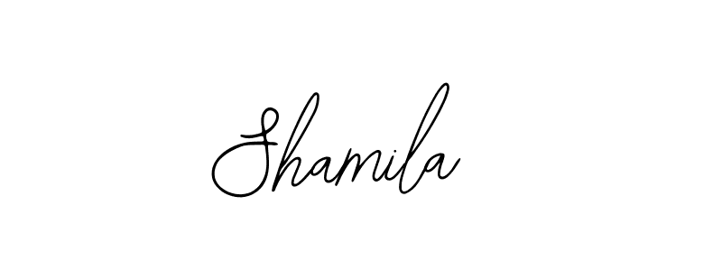 Use a signature maker to create a handwritten signature online. With this signature software, you can design (Bearetta-2O07w) your own signature for name Shamila . Shamila  signature style 12 images and pictures png