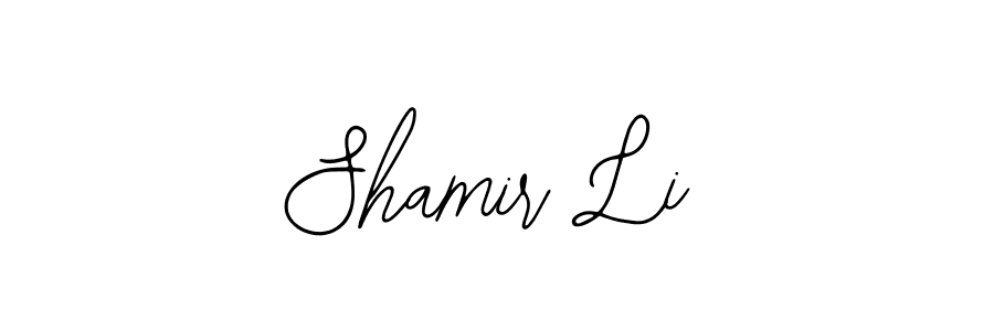 How to make Shamir Li name signature. Use Bearetta-2O07w style for creating short signs online. This is the latest handwritten sign. Shamir Li signature style 12 images and pictures png