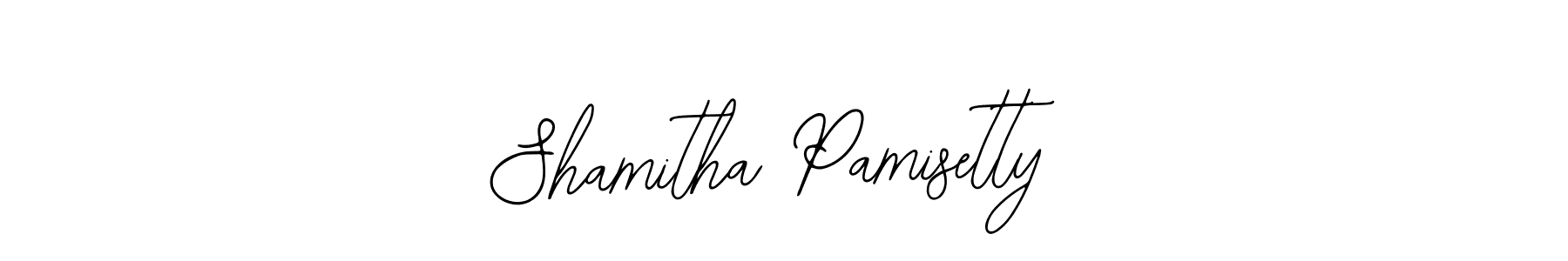 How to make Shamitha Pamisetty name signature. Use Bearetta-2O07w style for creating short signs online. This is the latest handwritten sign. Shamitha Pamisetty signature style 12 images and pictures png