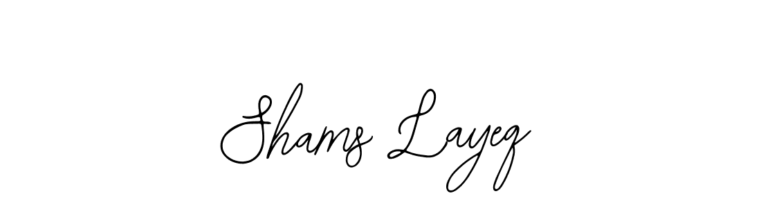 Also You can easily find your signature by using the search form. We will create Shams Layeq name handwritten signature images for you free of cost using Bearetta-2O07w sign style. Shams Layeq signature style 12 images and pictures png