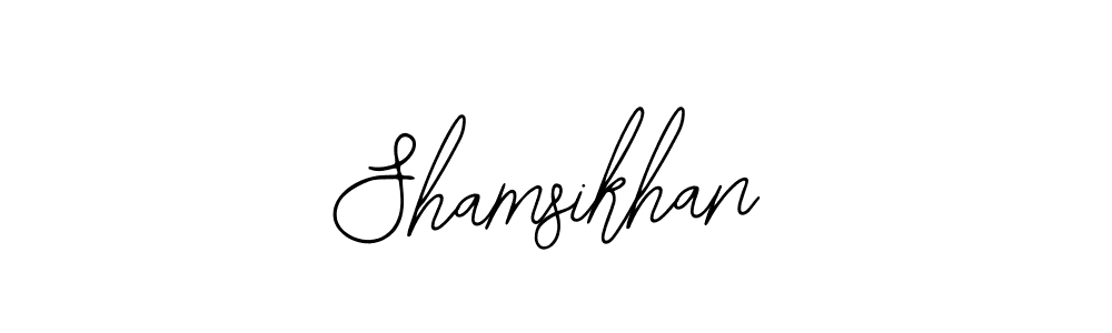 How to make Shamsikhan name signature. Use Bearetta-2O07w style for creating short signs online. This is the latest handwritten sign. Shamsikhan signature style 12 images and pictures png