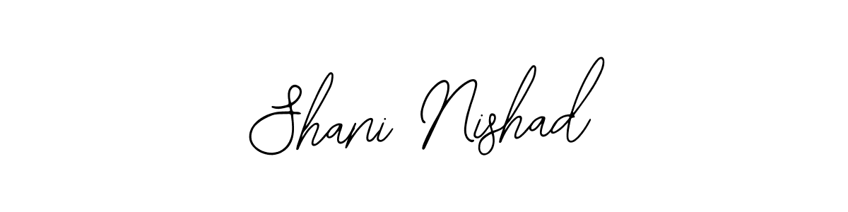 You should practise on your own different ways (Bearetta-2O07w) to write your name (Shani Nishad) in signature. don't let someone else do it for you. Shani Nishad signature style 12 images and pictures png
