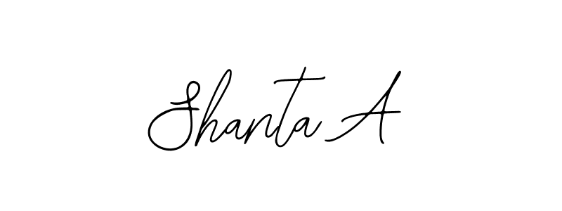 How to make Shanta A name signature. Use Bearetta-2O07w style for creating short signs online. This is the latest handwritten sign. Shanta A signature style 12 images and pictures png