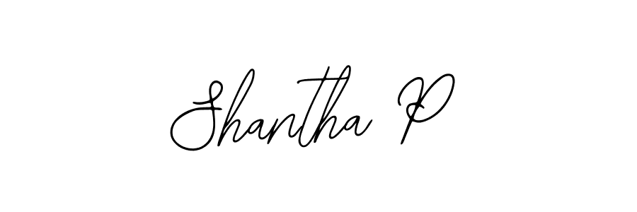 How to make Shantha P name signature. Use Bearetta-2O07w style for creating short signs online. This is the latest handwritten sign. Shantha P signature style 12 images and pictures png