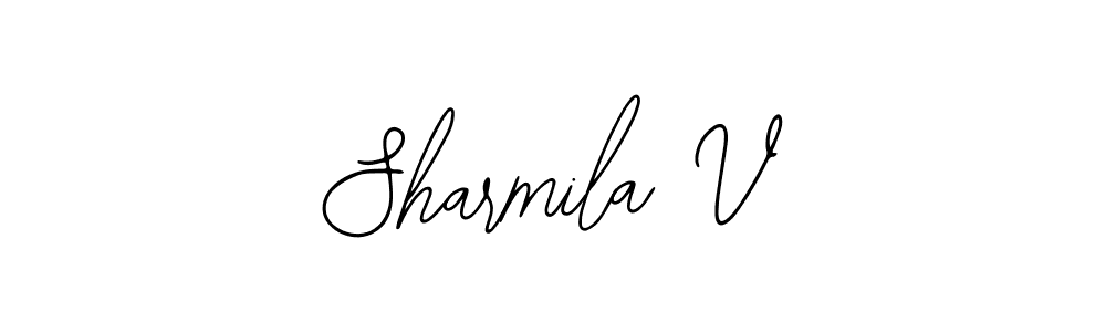 You should practise on your own different ways (Bearetta-2O07w) to write your name (Sharmila V) in signature. don't let someone else do it for you. Sharmila V signature style 12 images and pictures png