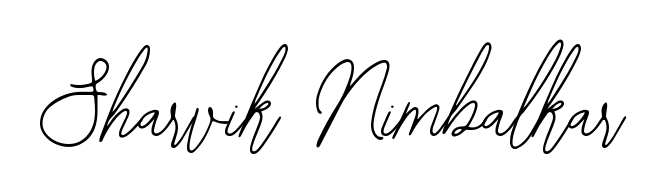 The Bearetta-2O07w handwriting style adds charm and authenticity to name Sharvik Nimbalkar. A wonderful choice for personal thank-you notes. Sharvik Nimbalkar signature style 12 images and pictures png