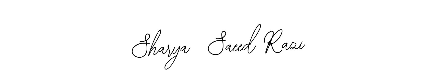 This is the best signature style for the Sharya  Saeed Razi name. Also you like these signature font (Bearetta-2O07w). Mix name signature. Sharya  Saeed Razi signature style 12 images and pictures png