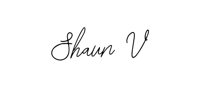 How to make Shaun V name signature. Use Bearetta-2O07w style for creating short signs online. This is the latest handwritten sign. Shaun V signature style 12 images and pictures png
