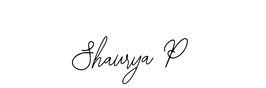 Use a signature maker to create a handwritten signature online. With this signature software, you can design (Bearetta-2O07w) your own signature for name Shaurya P. Shaurya P signature style 12 images and pictures png