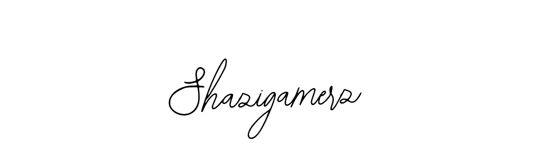 How to make Shazigamerz name signature. Use Bearetta-2O07w style for creating short signs online. This is the latest handwritten sign. Shazigamerz signature style 12 images and pictures png