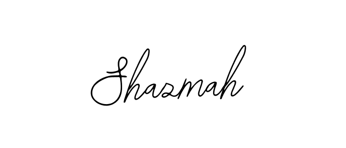 How to make Shazmah name signature. Use Bearetta-2O07w style for creating short signs online. This is the latest handwritten sign. Shazmah signature style 12 images and pictures png