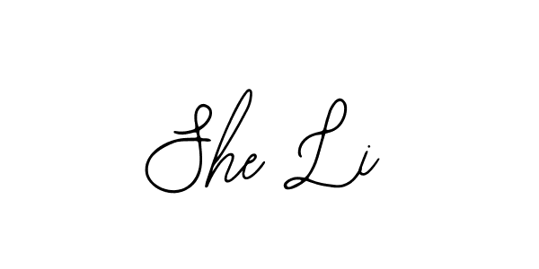 Also You can easily find your signature by using the search form. We will create She Li name handwritten signature images for you free of cost using Bearetta-2O07w sign style. She Li signature style 12 images and pictures png